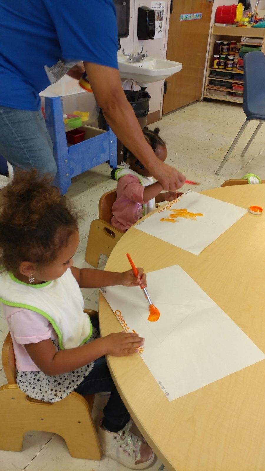 Children Painting at Southern 7's Head Start in Cairo, Illinois