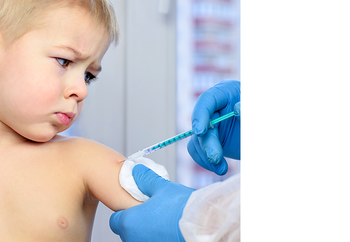 boy getting immunization shot in southern Illinois