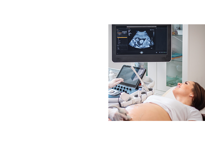 woman getting an ultrasound at southern seven health department